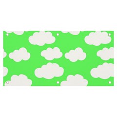 Green and white cute Clouds  Banner and Sign 6  x 3 