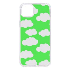 Green and white cute Clouds  iPhone 14 Plus TPU UV Print Case