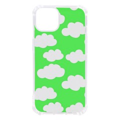 Green And White Cute Clouds  Iphone 13 Tpu Uv Print Case by ConteMonfrey