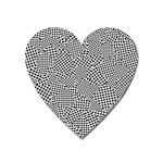 Geometric Noir Pattern Heart Magnet Front