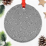 Geometric Noir Pattern Round Ornament (Two Sides) Front