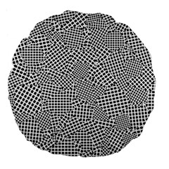 Geometric Noir Pattern Large 18  Premium Flano Round Cushions by dflcprintsclothing