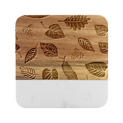 Sheets Pattern Picture Detail Marble Wood Coaster (Square)