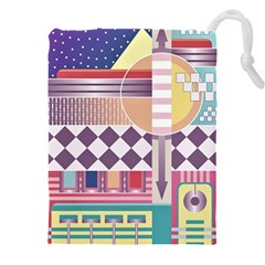 Abstract Shapes Colors Gradient Drawstring Pouch (4xl)