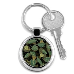 Autumn Fallen Leaves Dried Leaves Key Chain (round) by Simbadda