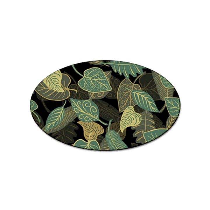 Autumn Fallen Leaves Dried Leaves Sticker Oval (10 pack)