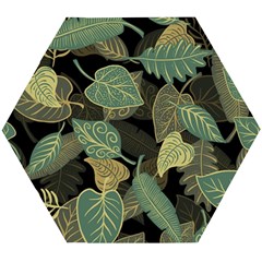 Autumn Fallen Leaves Dried Leaves Wooden Puzzle Hexagon by Simbadda