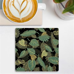 Autumn Fallen Leaves Dried Leaves Uv Print Square Tile Coaster  by Simbadda