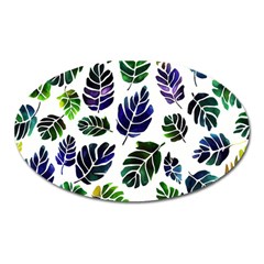 Leaves Watercolor Ornamental Decorative Design Oval Magnet by Simbadda