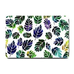 Leaves Watercolor Ornamental Decorative Design Small Doormat by Simbadda