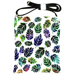 Leaves Watercolor Ornamental Decorative Design Shoulder Sling Bag by Simbadda