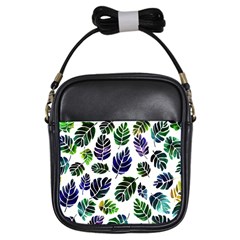 Leaves Watercolor Ornamental Decorative Design Girls Sling Bag by Simbadda