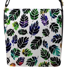 Leaves Watercolor Ornamental Decorative Design Flap Closure Messenger Bag (s) by Simbadda