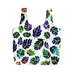 Leaves Watercolor Ornamental Decorative Design Full Print Recycle Bag (m) by Simbadda