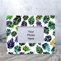 Leaves Watercolor Ornamental Decorative Design White Tabletop Photo Frame 4 x6  by Simbadda