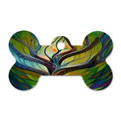 Tree Magical Colorful Abstract Metaphysical Dog Tag Bone (two Sides) by Simbadda