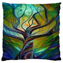 Tree Magical Colorful Abstract Metaphysical Large Cushion Case (one Side) by Simbadda