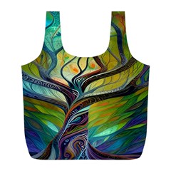 Tree Magical Colorful Abstract Metaphysical Full Print Recycle Bag (l) by Simbadda