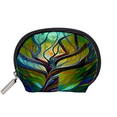 Tree Magical Colorful Abstract Metaphysical Accessory Pouch (small) by Simbadda