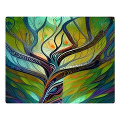 Tree Magical Colorful Abstract Metaphysical Two Sides Premium Plush Fleece Blanket (large) by Simbadda