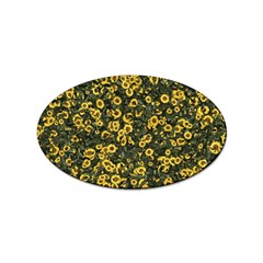 Sunflowers Yellow Flowers Flowers Digital Drawing Sticker (oval) by Simbadda