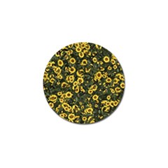 Sunflowers Yellow Flowers Flowers Digital Drawing Golf Ball Marker by Simbadda