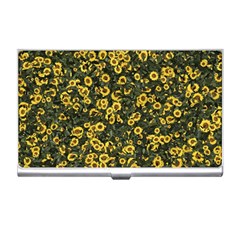 Sunflowers Yellow Flowers Flowers Digital Drawing Business Card Holder by Simbadda