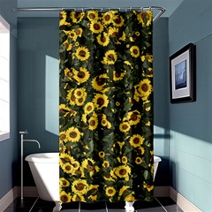 Sunflowers Yellow Flowers Flowers Digital Drawing Shower Curtain 36  X 72  (stall)  by Simbadda