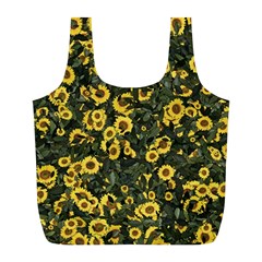 Sunflowers Yellow Flowers Flowers Digital Drawing Full Print Recycle Bag (l) by Simbadda