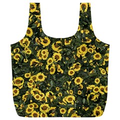 Sunflowers Yellow Flowers Flowers Digital Drawing Full Print Recycle Bag (xl) by Simbadda