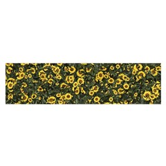 Sunflowers Yellow Flowers Flowers Digital Drawing Oblong Satin Scarf (16  X 60 ) by Simbadda