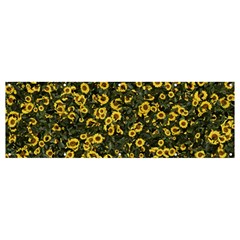 Sunflowers Yellow Flowers Flowers Digital Drawing Banner And Sign 12  X 4  by Simbadda