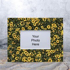 Sunflowers Yellow Flowers Flowers Digital Drawing White Tabletop Photo Frame 4 x6  by Simbadda