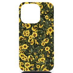 Sunflowers Yellow Flowers Flowers Digital Drawing Iphone 14 Pro Black Uv Print Case by Simbadda