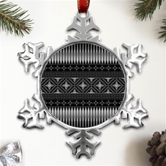 Abstract Art Artistic Backdrop Black Brush Card Metal Small Snowflake Ornament by Simbadda