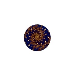 Fractal Spiral Art Pattern Blue Design 1  Mini Buttons by Simbadda