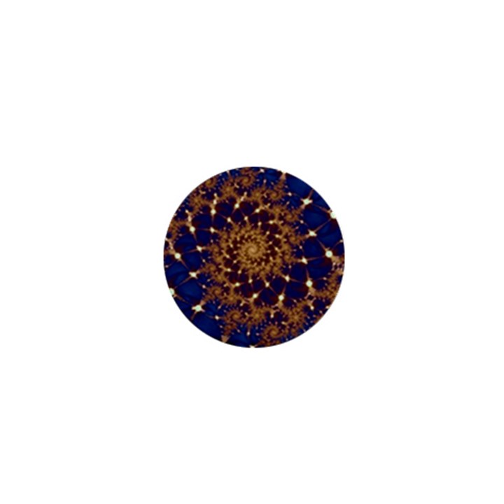 Fractal Spiral Art Pattern Blue Design 1  Mini Magnets