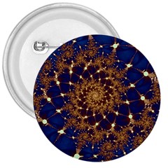 Fractal Spiral Art Pattern Blue Design 3  Buttons by Simbadda