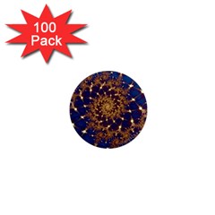 Fractal Spiral Art Pattern Blue Design 1  Mini Magnets (100 pack) 