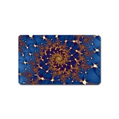 Fractal Spiral Art Pattern Blue Design Magnet (Name Card)