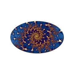 Fractal Spiral Art Pattern Blue Design Sticker Oval (10 pack)