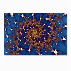 Fractal Spiral Art Pattern Blue Design Postcard 4 x 6  (Pkg of 10)