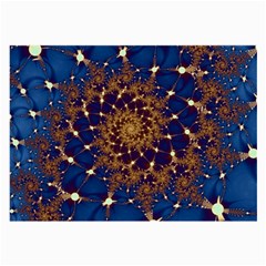 Fractal Spiral Art Pattern Blue Design Large Glasses Cloth (2 Sides)