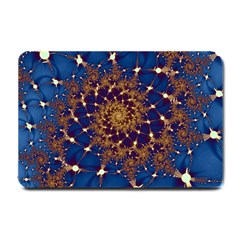 Fractal Spiral Art Pattern Blue Design Small Doormat