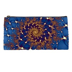 Fractal Spiral Art Pattern Blue Design Pencil Case