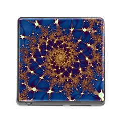 Fractal Spiral Art Pattern Blue Design Memory Card Reader (Square 5 Slot)