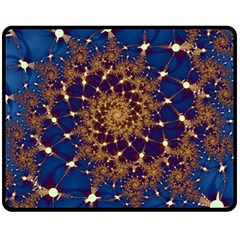 Fractal Spiral Art Pattern Blue Design Fleece Blanket (Medium)