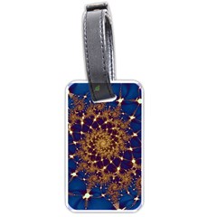 Fractal Spiral Art Pattern Blue Design Luggage Tag (one side)