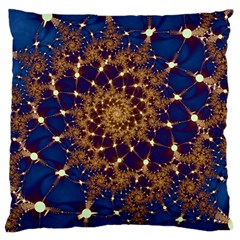 Fractal Spiral Art Pattern Blue Design Large Cushion Case (One Side)