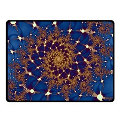 Fractal Spiral Art Pattern Blue Design Two Sides Fleece Blanket (Small)